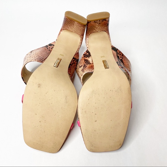 Louise Et Cie Lula Slide Snakeskin Print Square Toe Sandal - Picture 6 of 9